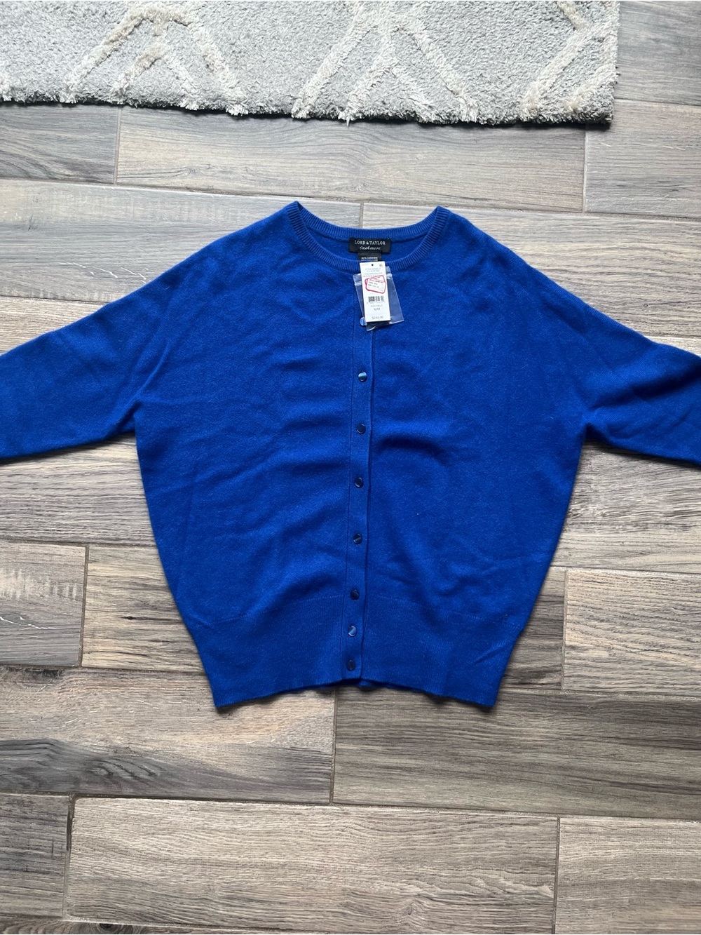Lord & Taylor Royal Blue Button-Up Women's  Cashmere Cardigan